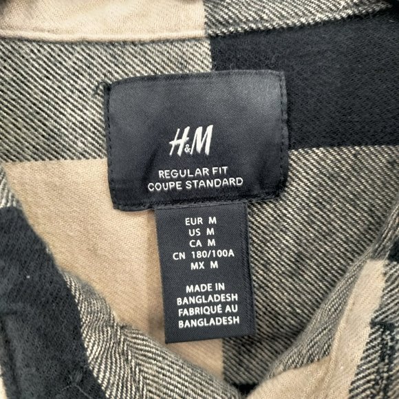 H&M Men's Checkered Long Sleeve Shirt Medium - Picture 6 of 8